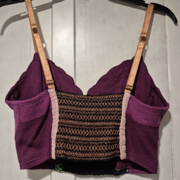 Free People Embroidered Floral Intimate Top - Black and Orange - Picture 4 of 4